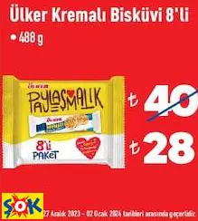 ÜLKER KREMALI BİSKÜVİ 8'Lİ • 488 G
